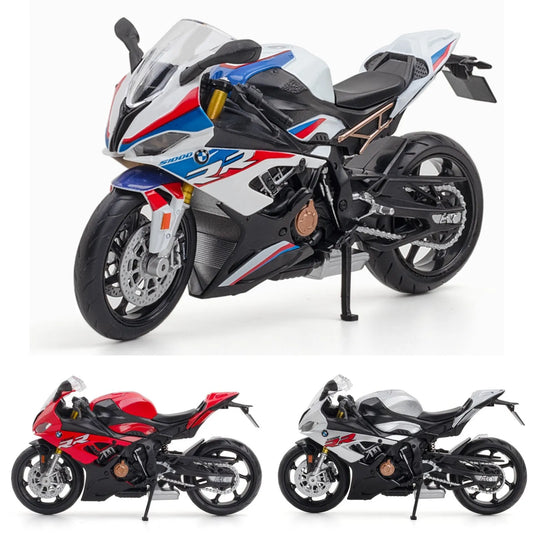 1/12 BMW Diecast Motorcycle Toy: Super Sport Racing Model, Miniature Collection Gift for Boys
